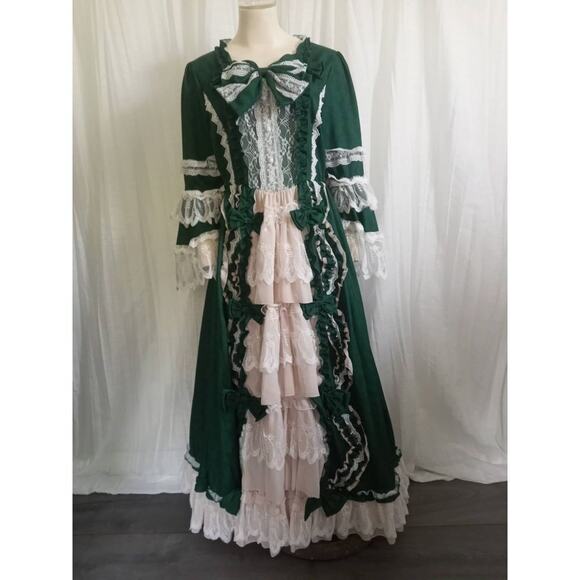 Ball Gown Costume Renaissance Dress S GREEN Princess Lolita Cosplay Victorian - Picture 1 of 7